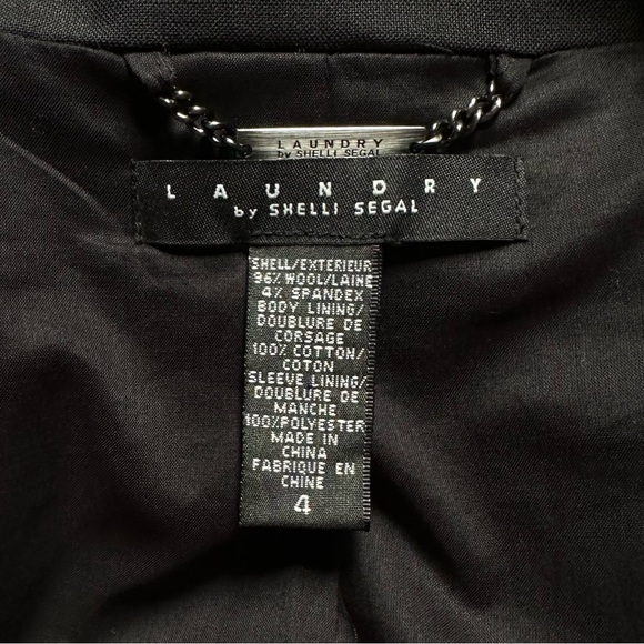 Laundry By Shelli Segal Wool Stretch Three Button Blazer Flaw - Picture 6 of 8